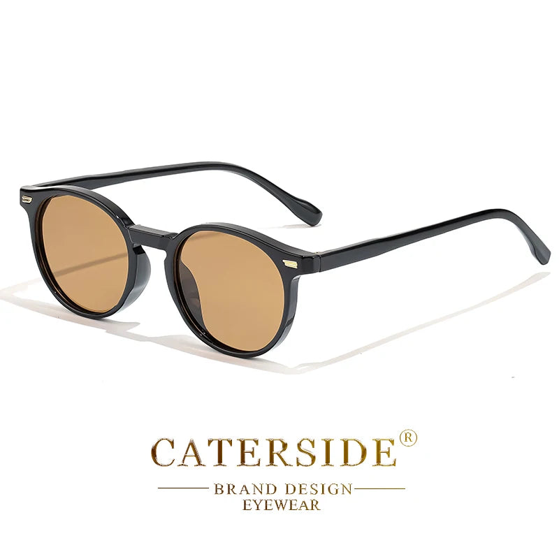Retro Polarized Round Sunglasses Men TR90 / Acetate Vintage