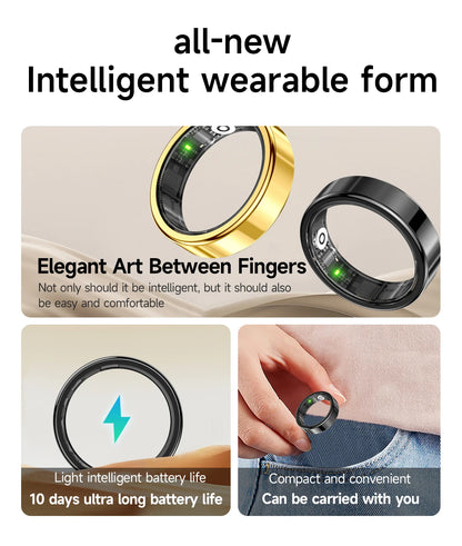 New Smart Ring Heart Rate Blood Pressure Sleep Monitoring