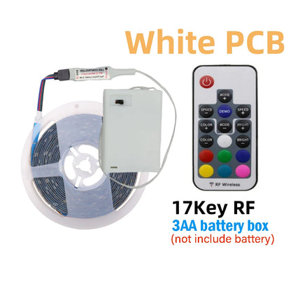 3AA Battery Power RGB Led Strip Light 5V 5050 TV Backlight