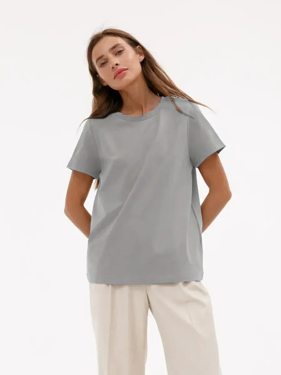 Bornladies Summer 100% Cotton Women's T-shirt Bottoming Tops