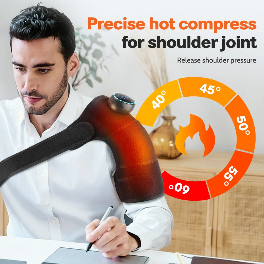 Electric Shoulder Massager Heating Pad Vibration Massage