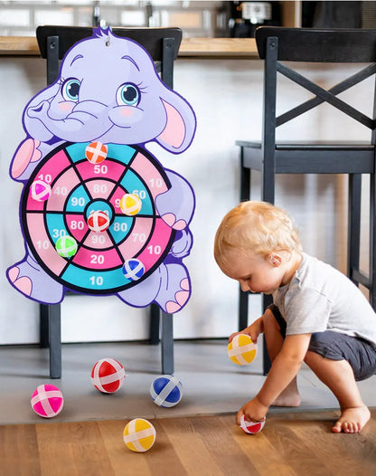 Child Montessori Toys Cartoon Animal Dart Board Sticky Ball