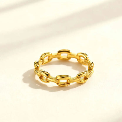 Simple Strap Chain Ring for Women Minimalist Jewelry