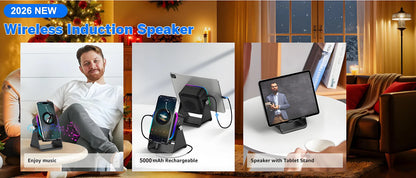 5 In 1 Auto-induction 5000mAh Wireless Induction Speaker