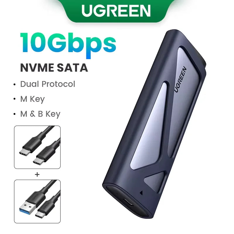 UGREEN M2 SSD Case NVME SATA Dual Protocol M.2 to USB Type C