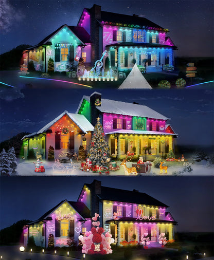 LED Permanent Outdoor Lights IP65 Waterproof RGBIC Eave Lights