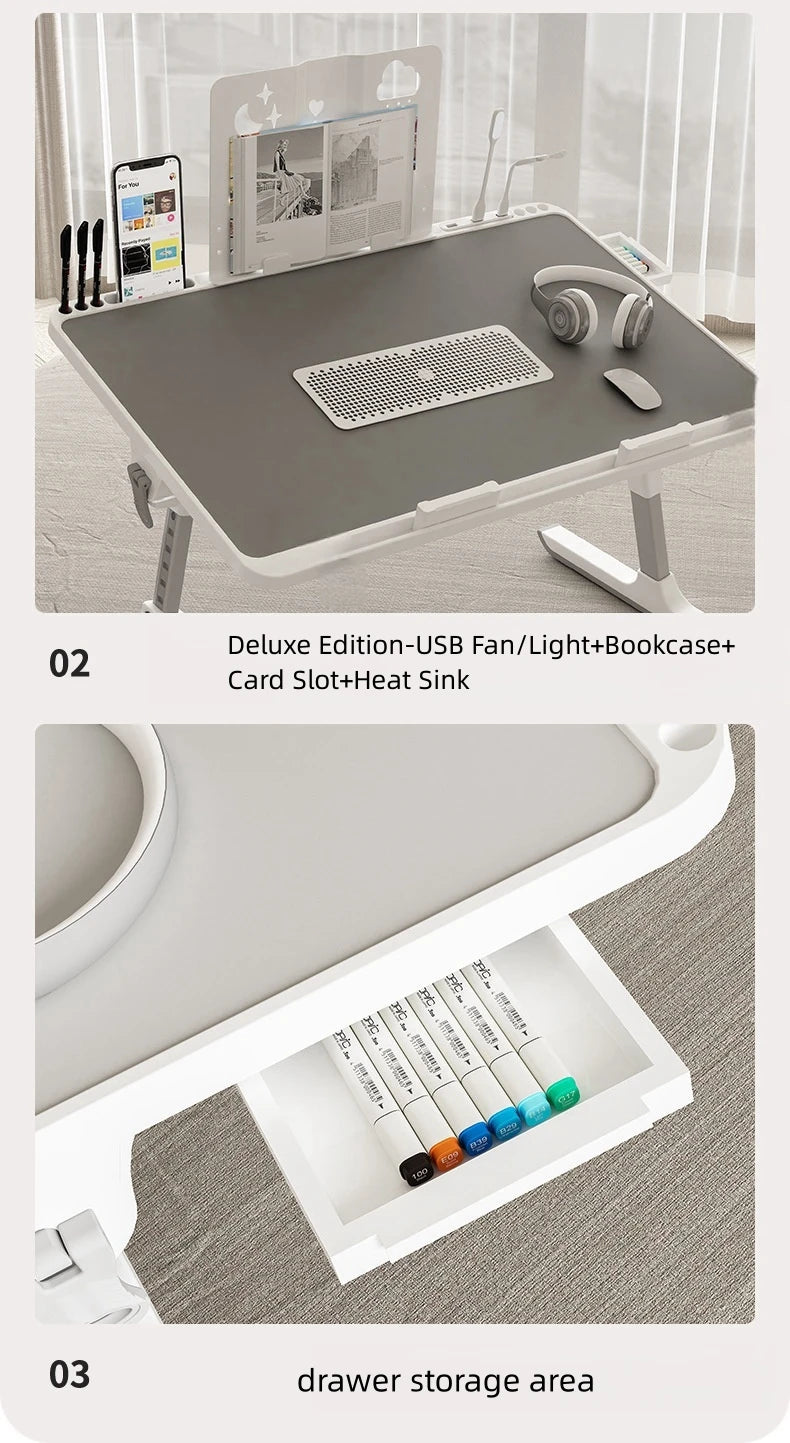 Adjustable Laptop Bed Tray Table Portable Standing Desk