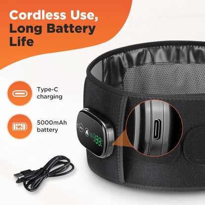 Heating Vibration Massager Belt, Red Light Hot Compress