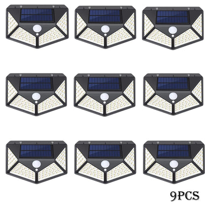 Solar Lights Outdoor 100 LED Wall Lamp Motion Sensor Lights