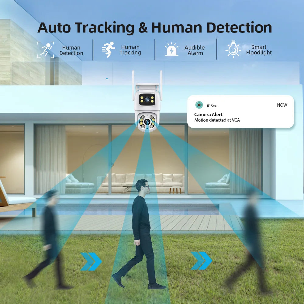 Hiseeu 4K 8MP Wifi Surveillance Camera Dual Lens