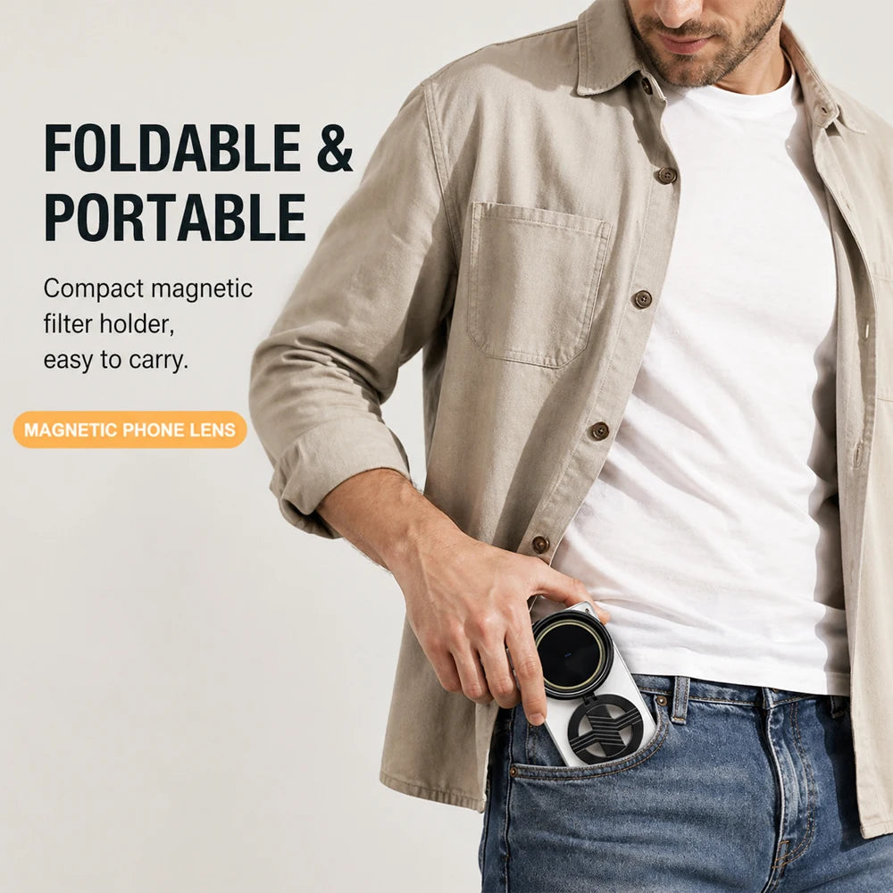 Magnetic ND Filter for Phone Adjustable Camera Lens Clip