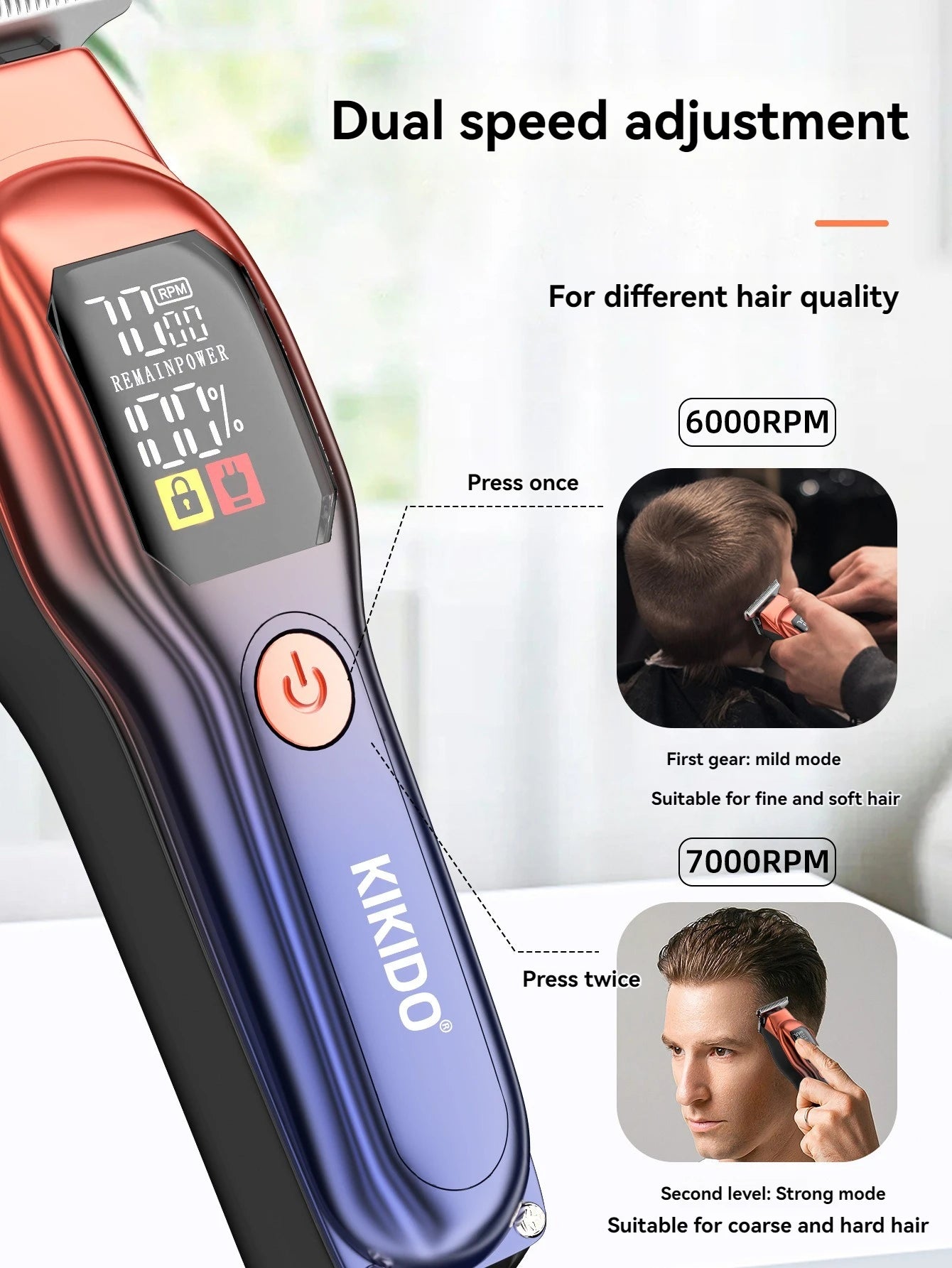 Stainless steel hairdresser electric push cut hair