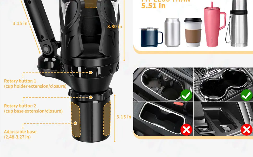 Car Phone Holders Adjustable Car Cup Holder Expander