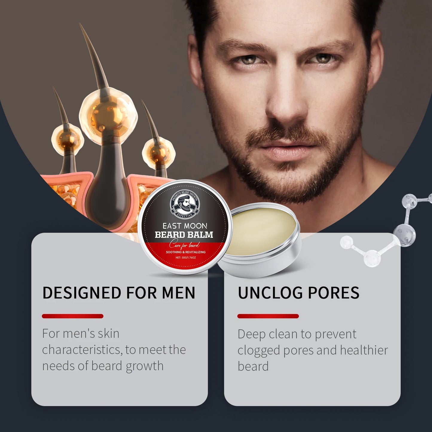 Coconut Oil Textured Beard Wax Reduces Frizz Deep Cleans