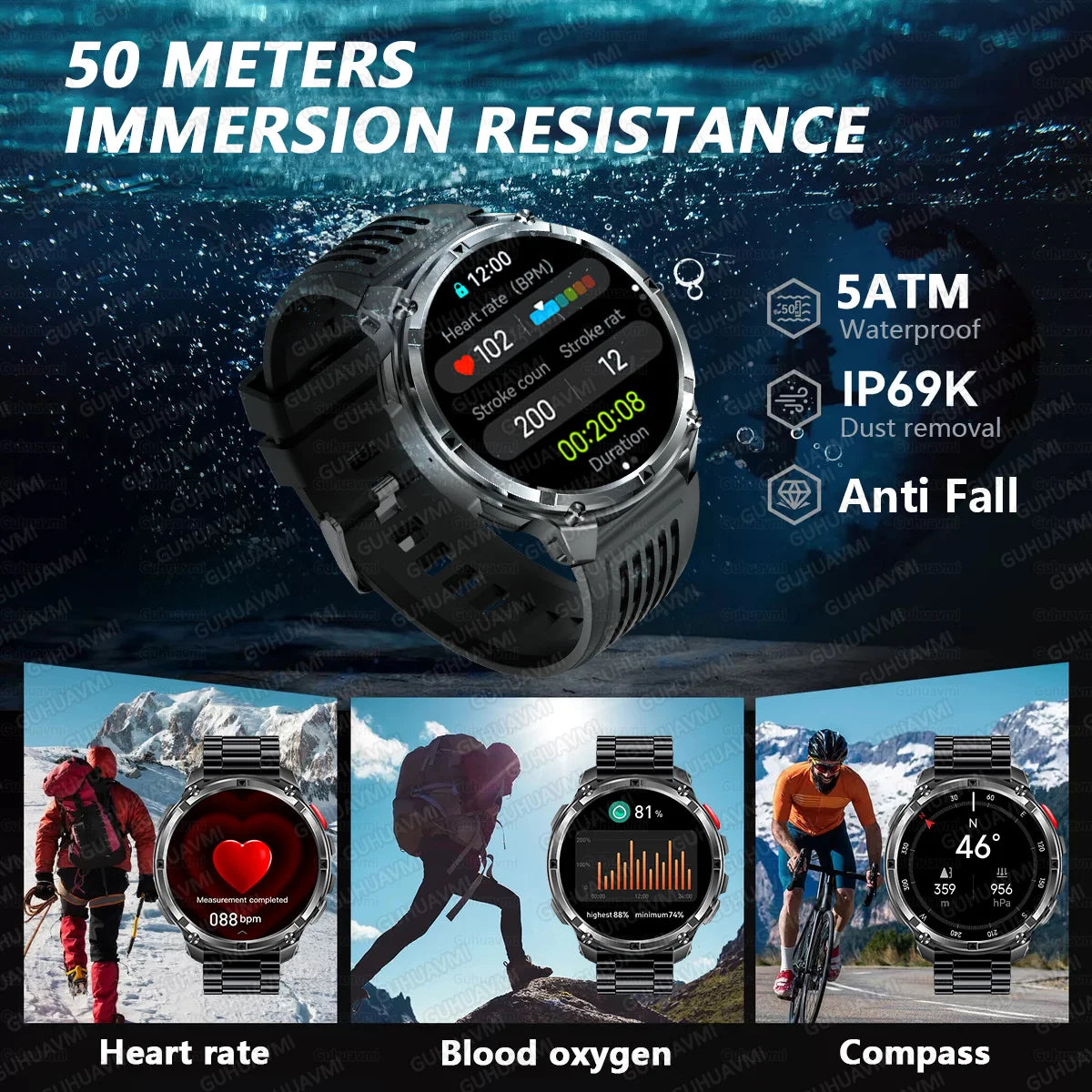 New T-Rex3 Pro 1100mAh Battery Smart Watch GPS Path