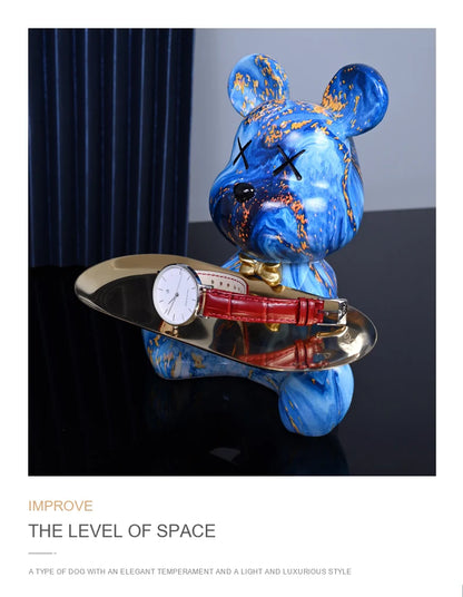Colorful Bear Statues and Sculptures Butler Figure Ornaments