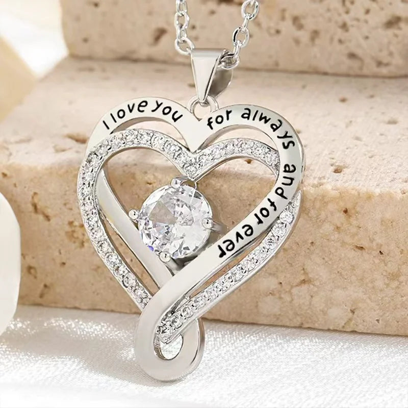 To My Wife From Husband 925 Silver Eternal Heart Necklace