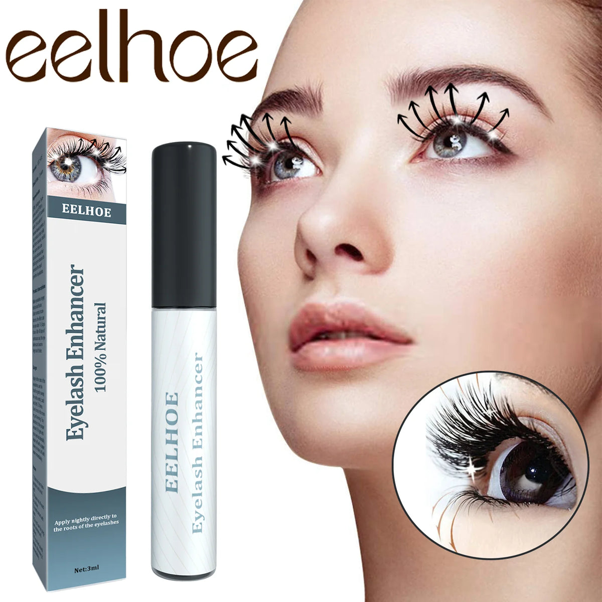 3ml Eyelash Serum For Growth Collagen Hyaluronic Acid