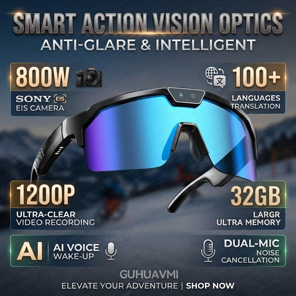 AI Smart Glasses ChatGPT 1200P Camera 30MP Anti-shake