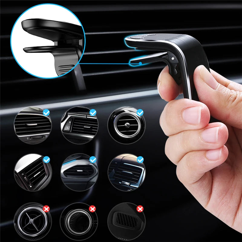Magnetic Car Phone Holder Air Vent Clip Mount 360 Rotation