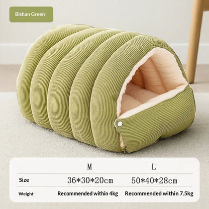 Heated Cat Bed Winter Warm Plush House