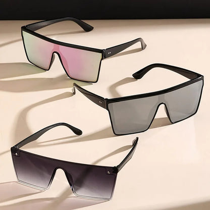 Oversize frame One-piece Goggle Men Woman Sunglasses