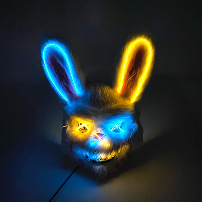 Halloween Horror Light Up Mask Glowing Bloody Bear Killer Mask