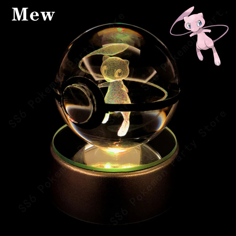 Pokemon Crystal Ball 3D Mewtwo Pikachu Gift
