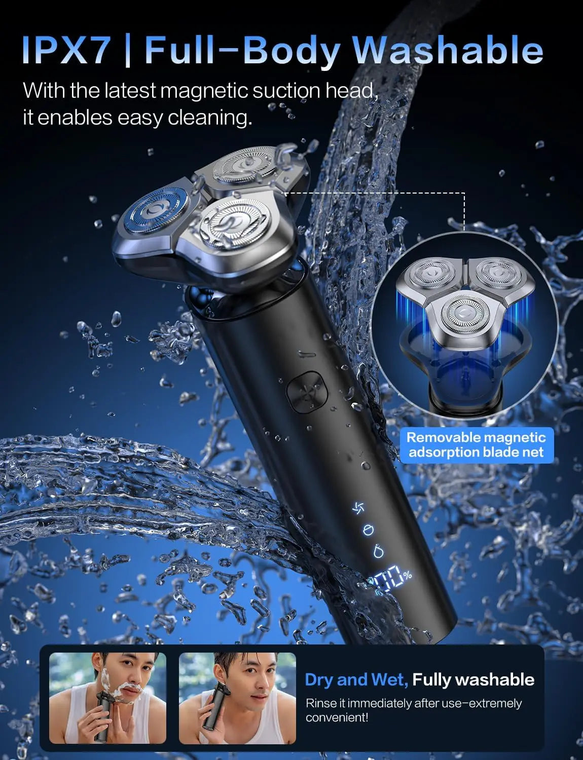 Electric Razor for Men 3 Blade Rotary Shaving Machine