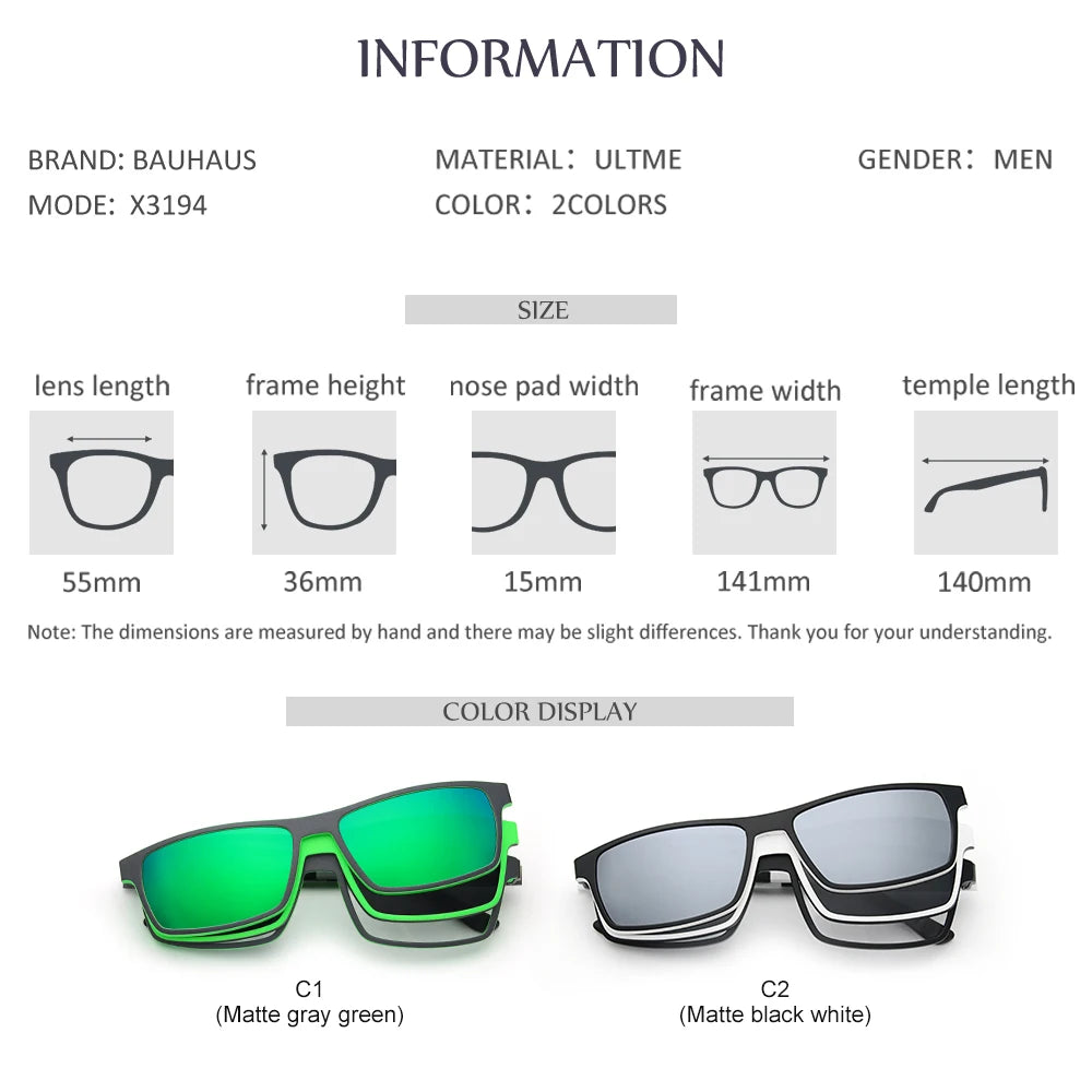 X3194 Eyeglasses Polarized Magnet Clip glasses frame