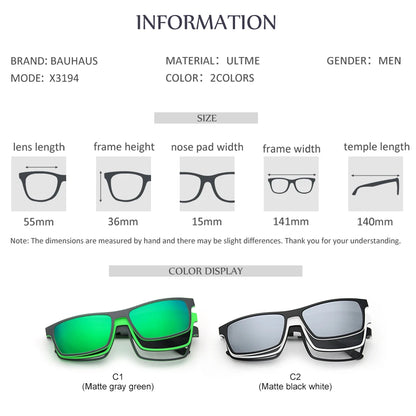 X3194 Eyeglasses Polarized Magnet Clip glasses frame