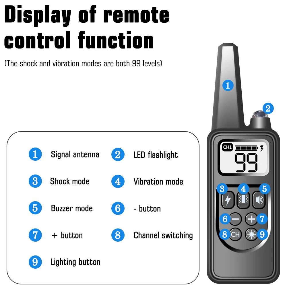 Dog Training Collar with Remote IP67 Waterproof