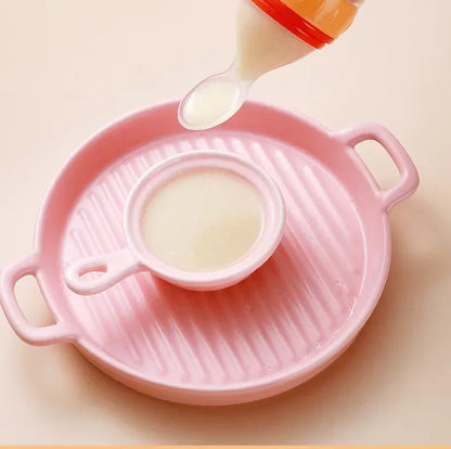 Safe Useful Silicone Baby Bottle with Spoon Food Supplement