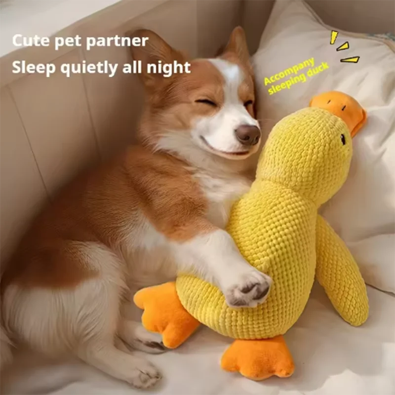 Duck dog toy plush chew resistant durable dog toy
