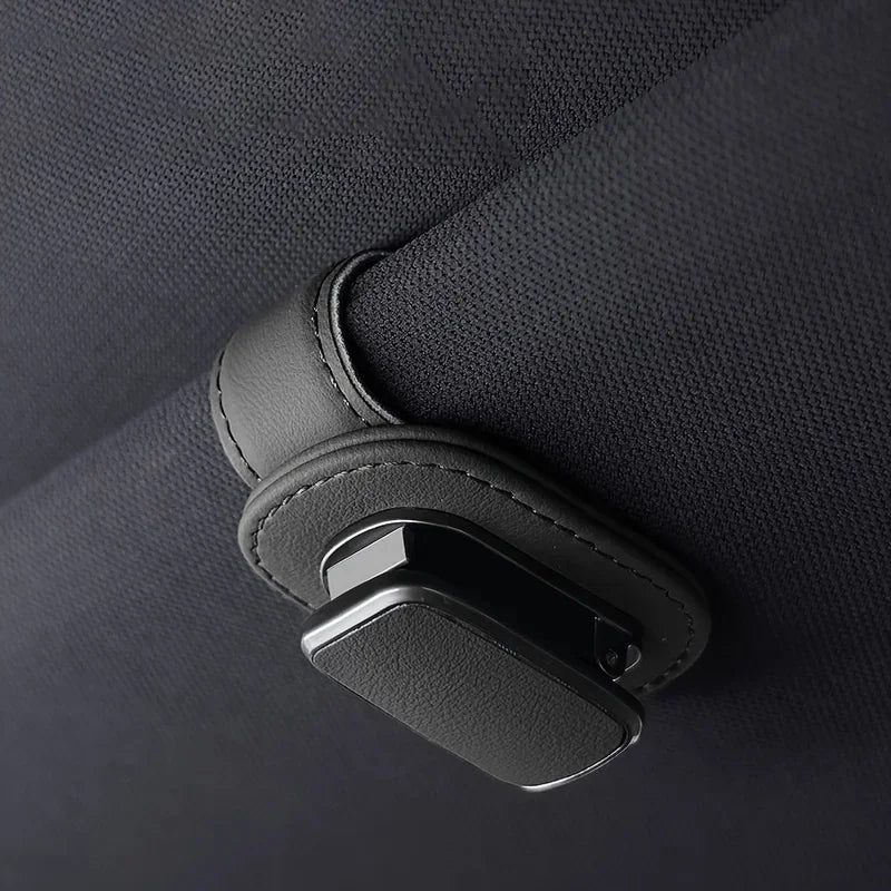 PU Leather Car Sun Visor Eyewear Holder
