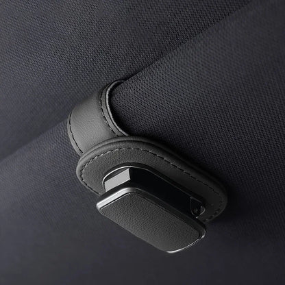 PU Leather Car Sun Visor Eyewear Holder