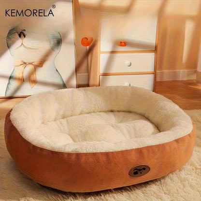 Plush Oval Pet Bed for Thickened machine Washable
