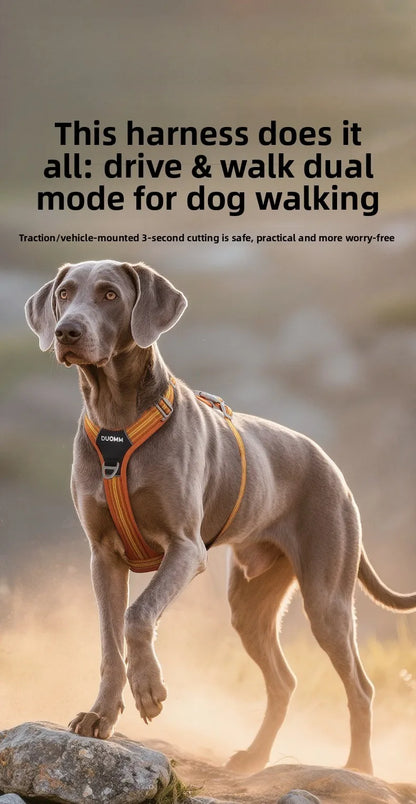 Car Safety Dog Harness with Dual Handle Quick Release