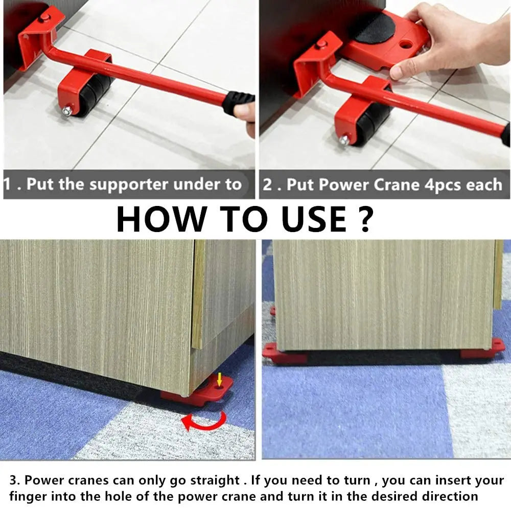 Professional Furniture Mover Tool Set Heavy Stuffs Transport Lifter