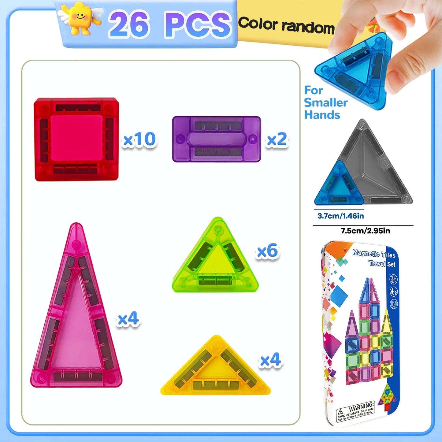 Mini Magnetic Building Blocks Set with Storage Box