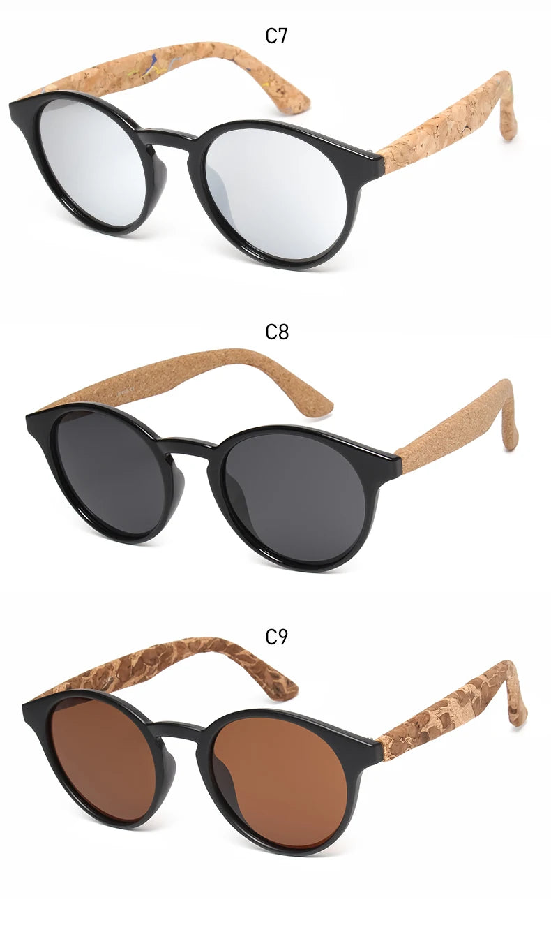 Kenbo Fashion Wood Grain Round Polarized Sunglasses