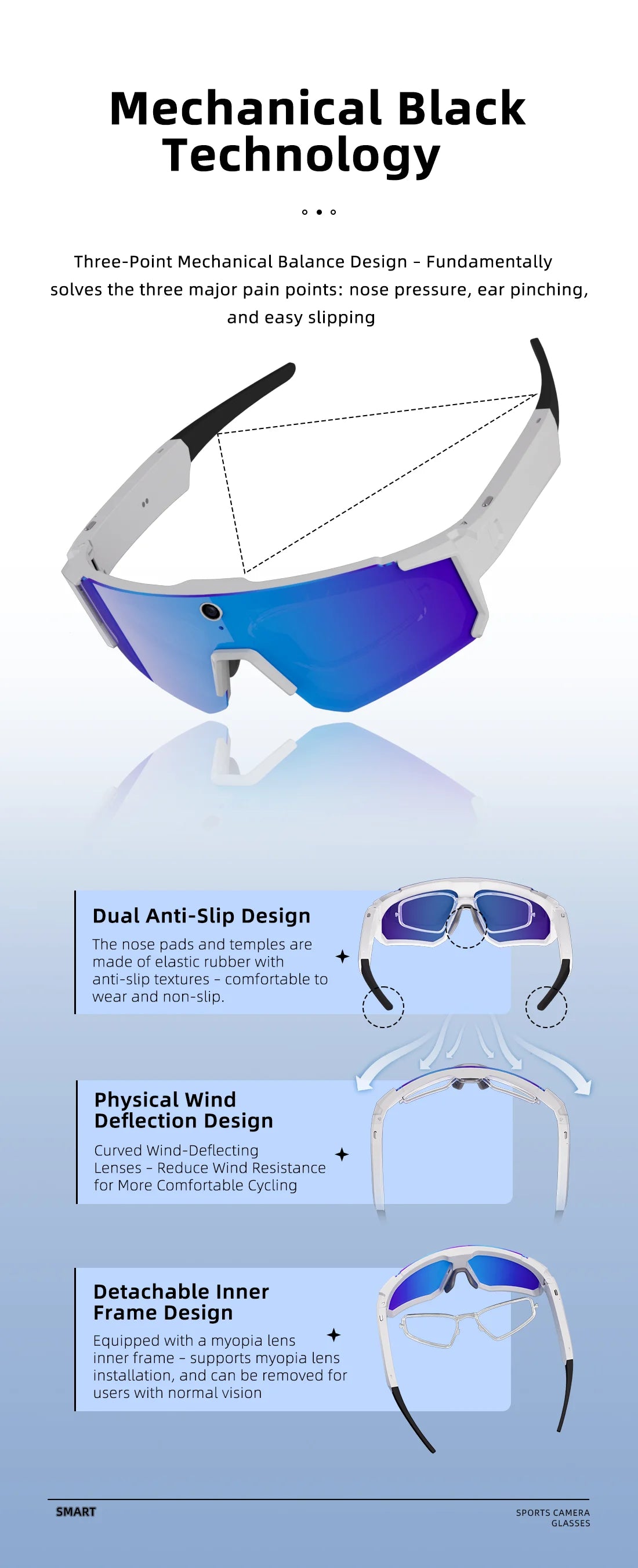 New AI smart shooting&recording glasses with 800W camera