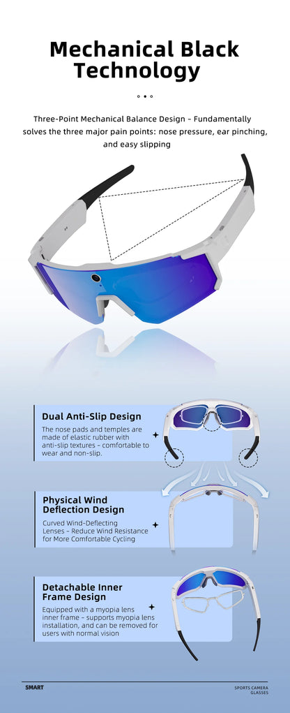 New AI smart shooting&recording glasses with 800W camera