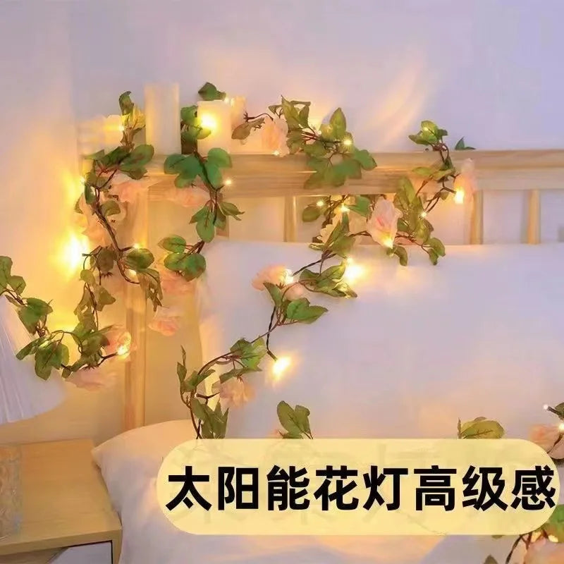 Solar Powered Sunflower Rose String Lights Artificial