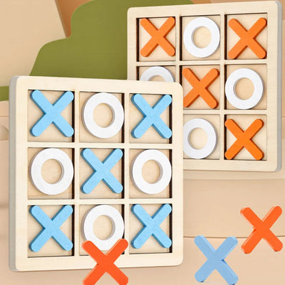 Montessori Chess Play Wooden Jigsaw Toy Game Interaction