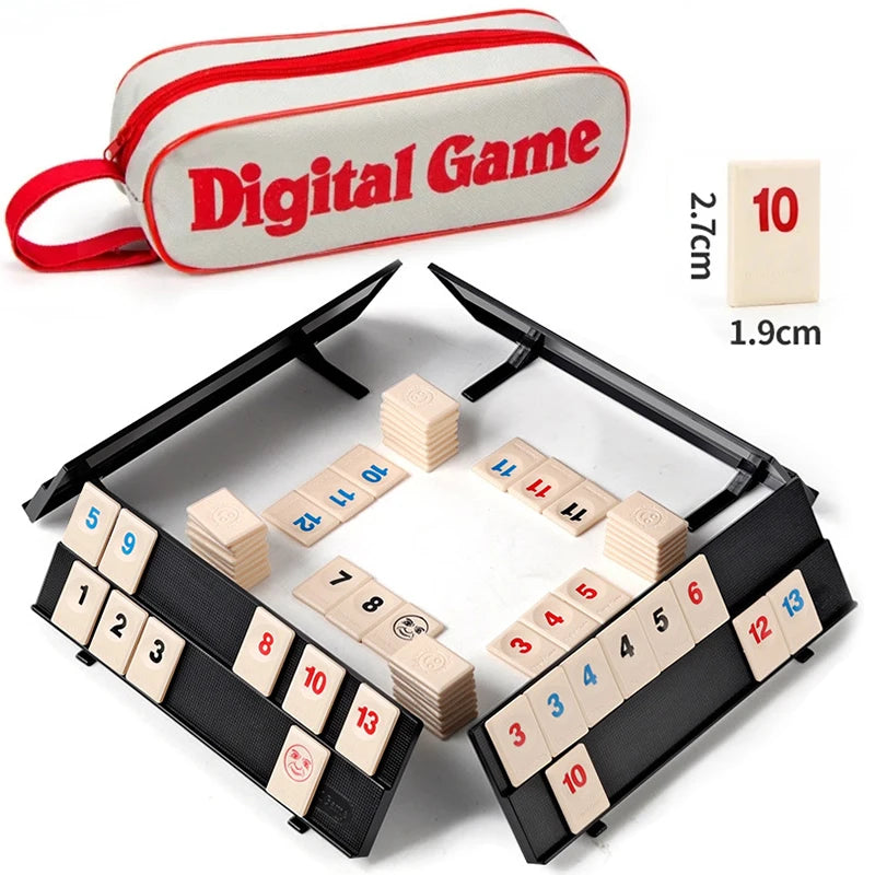 Rummy Cube Game with 4 Racks, 106 Rummy Cube Game Set