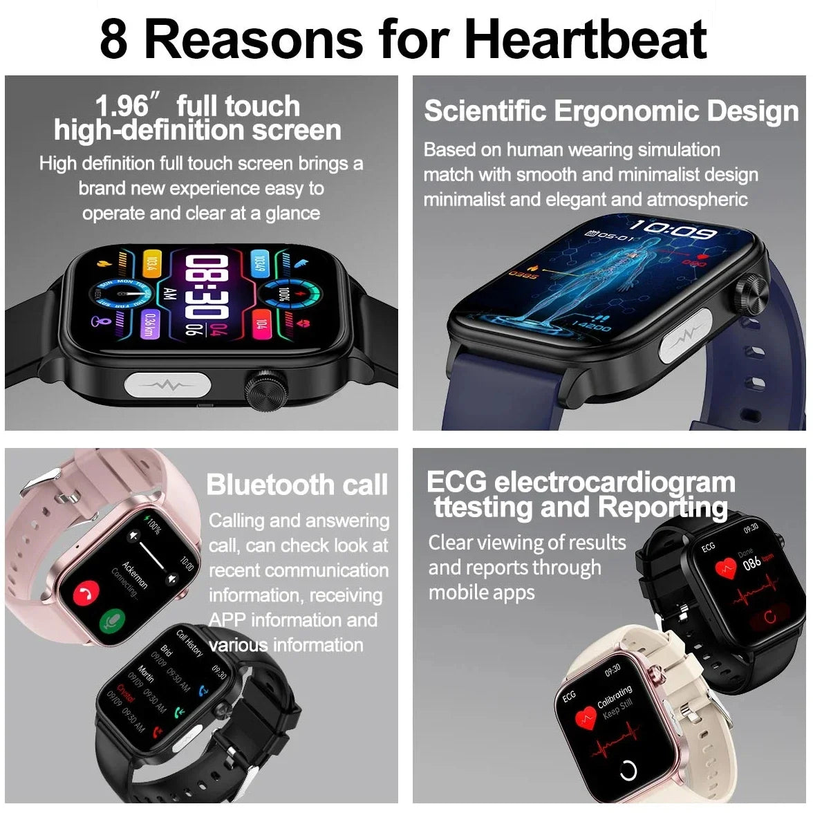 New AI Diagnosis Blood Lipids Body composition Test Smart Watch