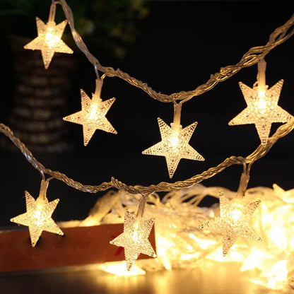 1.5M/3M/6M/10M 80Leds Star String Lights Christmas Garland