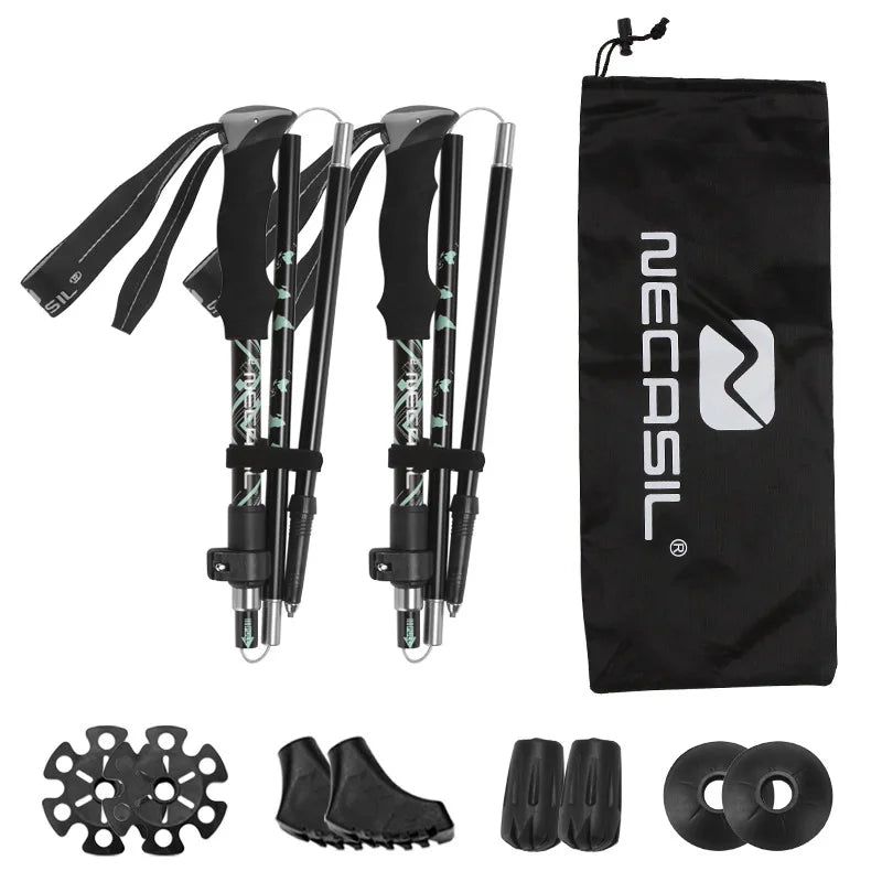 Trekking Poles Ultralight Foldable Telescopic Walking Hiking