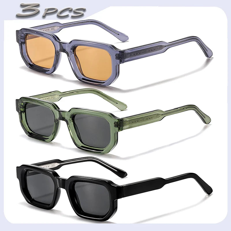 HBK Vintage Polygon Sunglasses for Men Small Frame